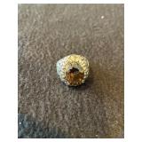 .925, 14K Faceted Smokey Quartz Ring, Size 7 3/4,