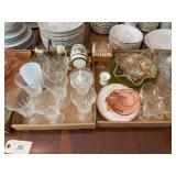 6 wine glasses, 4 milk glass desert cups, 2 wine