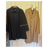 Nautica black menï¿½s wool coat, Tan menï¿½s trench