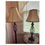 Bridge Street 3pc marble twist lamps, 2 table