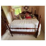 Dixie mahogany queen bed frame, 4 post