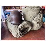 2- Army sleeping bags, Military flashlight, 1-