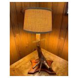 2 rustic wood lamps
