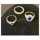 3- Vintage sterling rings- some stones