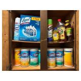 14 Clorox wipes bottles, 3 Lysol Spray bottles, 4