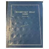 Partial book with 37 Silver Roosevelt Dimes Plus