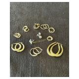 11- Pairs of Gold Plated Sterling Silver Earrings