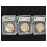 1881-S, 1883-O, 1884-O Morgan $1ï¿½s ICG