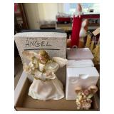 Tree top angel, Angel playing harp figurine, 2-