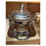 Round chafing dish and server