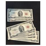 4- 1953 and 4- 1963 $2 FRN