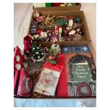 Christmas ornaments, decor, and picture frames,