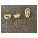3- Vintage Sterling Rings, Reticulated
