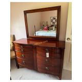 Dixie mahogany double bow front dresser with
