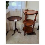 Mahogany side table, Pine 3-Tier side table