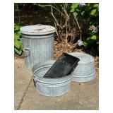 32 gallon galvanized steel trash can, 2-