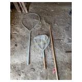 6- fishing nets with canoe paddle