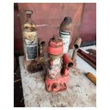 3- bottle jacks, drill index, pipe wrench, 2 lb