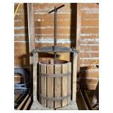 Vintage fruit press- wooden planter