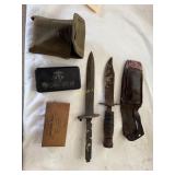 Bayonet, military leg strap knife, military snake