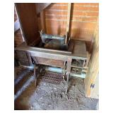 National two spool antique sewing desk