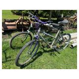 2- bicycles, 1- boy, 1- girl