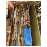 Tool box of tools with all tools, framing square,