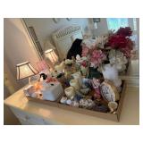 White Flower Vase with Artificial Floral