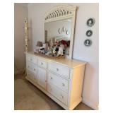 Off-White 7 Drawer/ 1 Door Dresser with Beveled