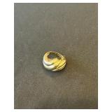 14K Yellow Gold Wavy Dome Ring, Size 7 3/8,