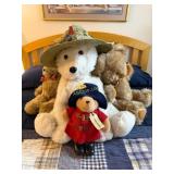 White Polar Bear Stuffed Animal Wearing Olive