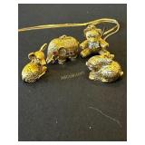 Lot of Gold Tone Hinged Animal Pendants* Note