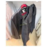 Black Genuine Leather Jacket, Size Large, Black