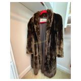 HIGBEE Full Length Chocolate Brown Fur Coat