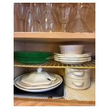 Pair of Corelle Bowls, Pair of Cream/Blue Striped