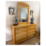 Maple Dresser with Beveled Mirror Dresser,