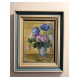 2- Floral Print Art Works in Frames, Porcelain