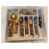 42pc Gold Plated Silverware/ Servingware Set,