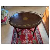 Vintage Oval mahogany with Splay Legs and Brass