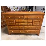 Oak 10-Drawer Dresser, Measures: 60ï¿½W x 19ï¿½D x