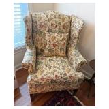 Ethan Allen Georgian Custom Floral Fabric Wing