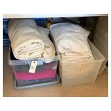 2 Large Clear Totes Containing Variety of Warm