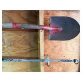 2 Spade Shovels, Metal Hand Edger, Metal Weed