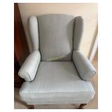 Queen Ann Wingback Arm Chair with Ottoman