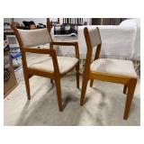 Pair of Mid Century Teak Upholstered Dining Chairs