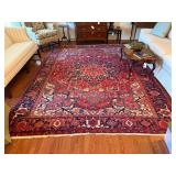 Antique Hand Knotted Persian Heriz Wool Rug