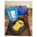 blue 13 1/4qt Le Creuset Dutch Oven, Lodge 12ï¿½