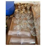 4pc Clear Plastic Tum beers, 12pc Wine Glasses,