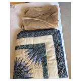 Blue, White, and Purple Quilt (83ï¿½x84ï¿½),