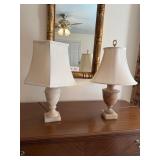 2- Alabaster Lamps with Shades